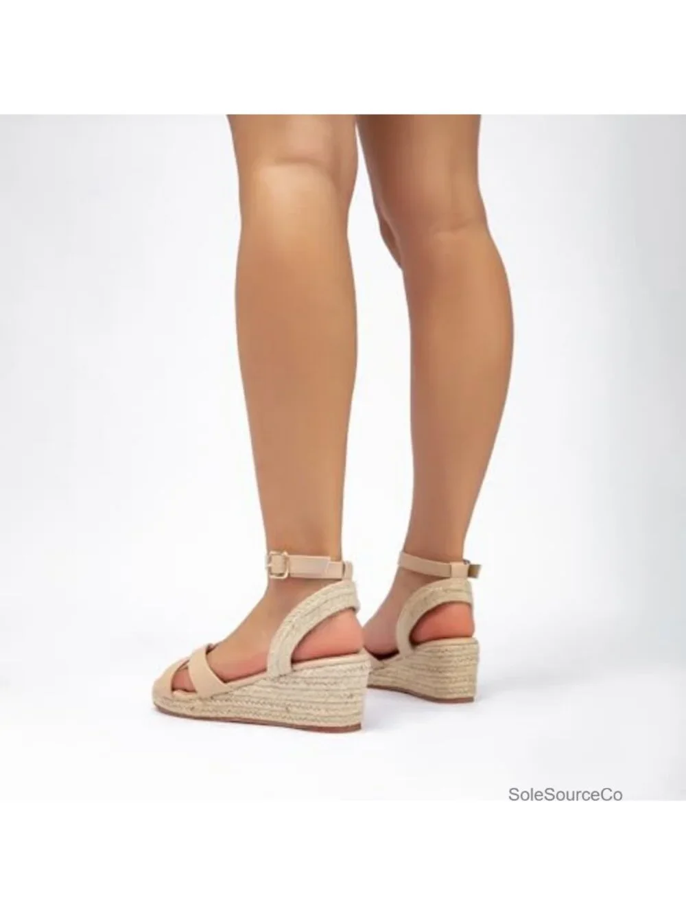 Women's Espadrille Wedge Sandals Crisscross Elastic Ankle Strap Platform Heels